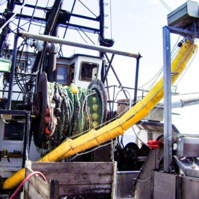Slim Chute on a fishing boat.