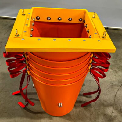 Orange Slim Chute with custom flange.